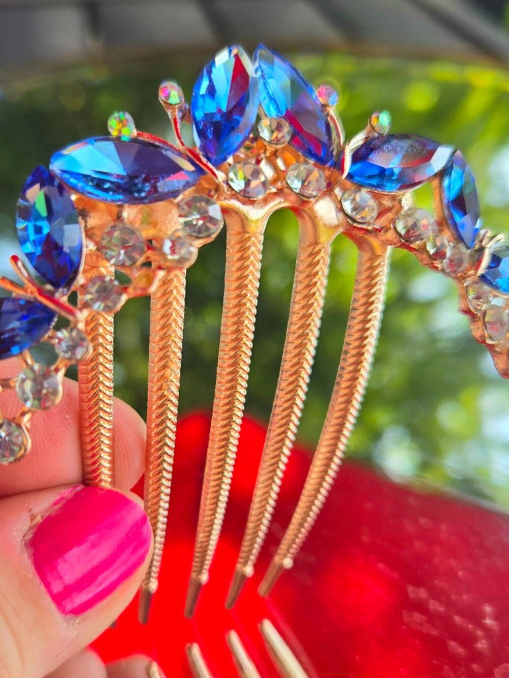 Rhinestone Butterfly Hair Comb